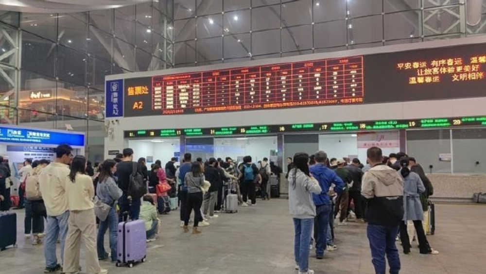 深圳北站部分北行列車停運。