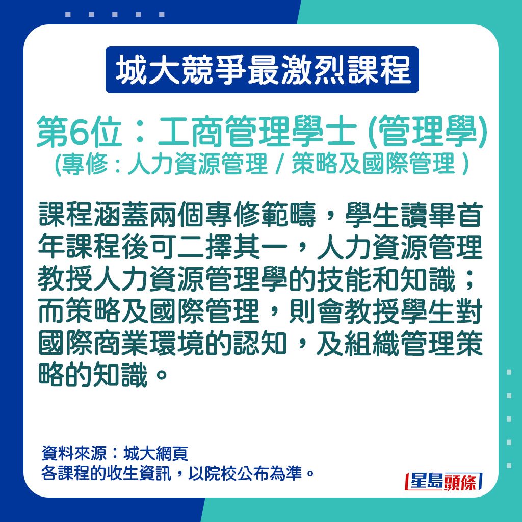 工商管理学士 (管理学 ) (专修 : 人力资源管理 / 策略及国际管理 )的课程内容。