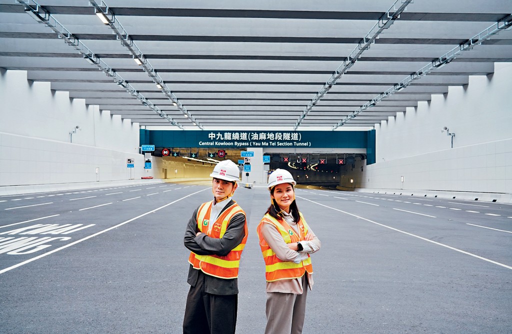 任永健（左）及潘家欣（右）形容工程挑戰性大，集齊「上天、入地、下海」且需在鬧市施工。