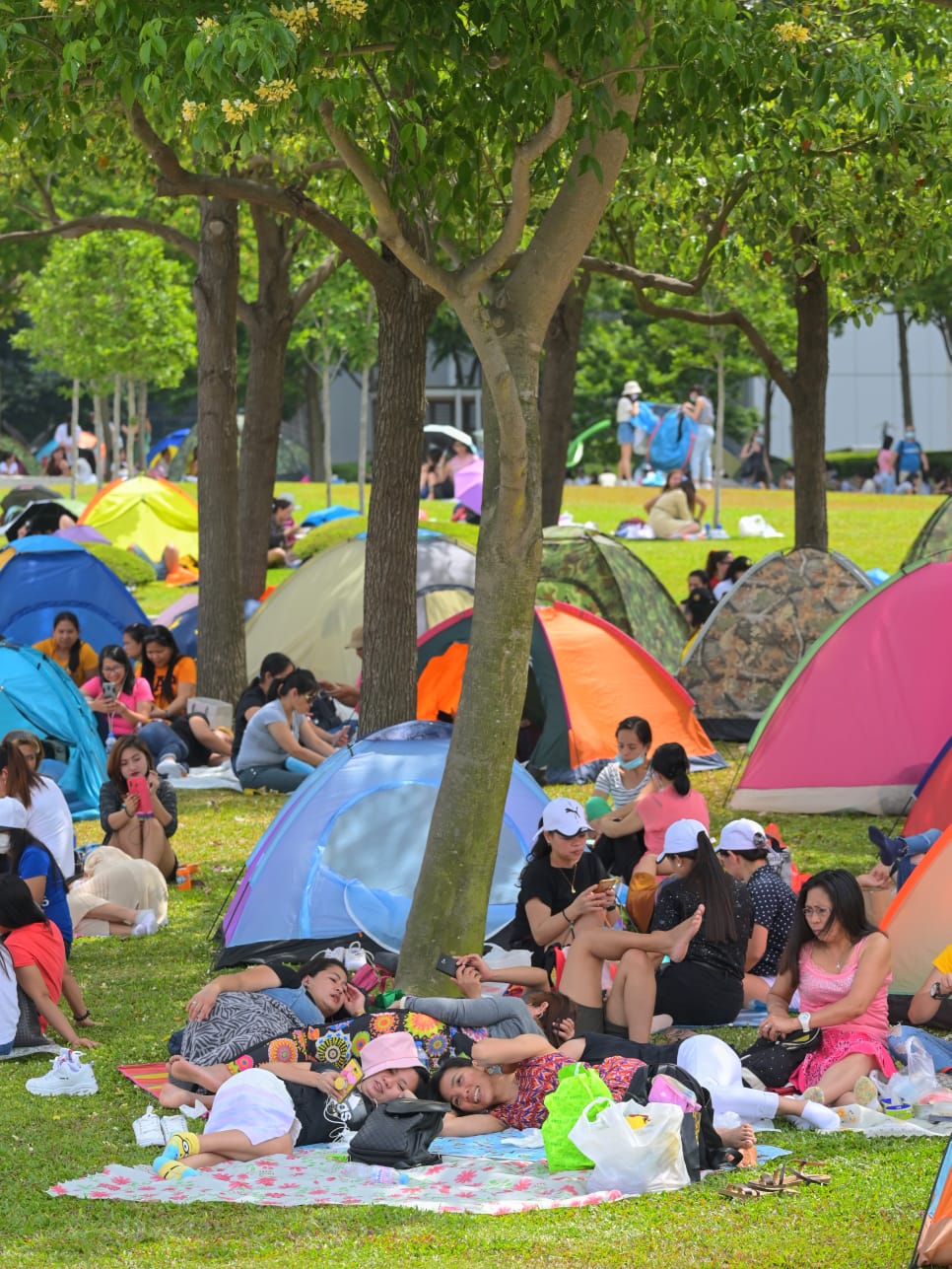 公園有外傭聚集。