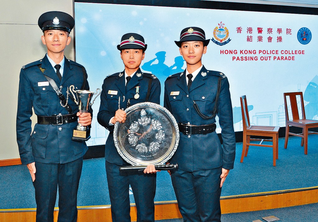 學警陳榮熙、見習督察李嘉琪和李夢婷(左至右)均希望在警務工作上精益求精,以專業維護治安和服務市民。