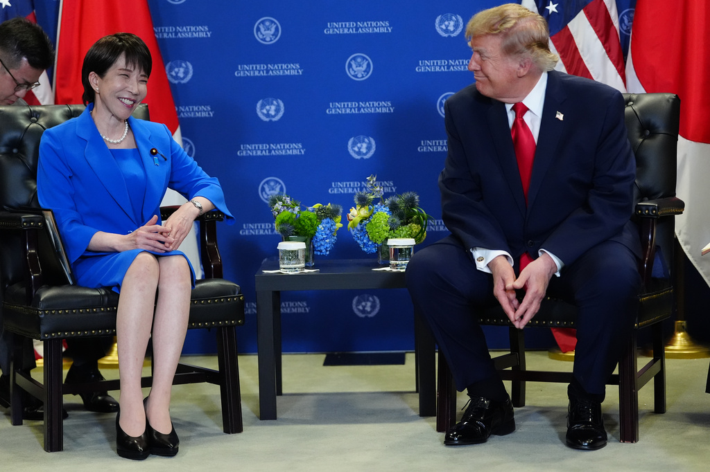 9月22日星期二,美國總統特朗普在聯大會議期間,會見了日本首相高市早苗。 美聯社 9月22日星期二,美國總統特朗普在聯大會議期間,會見了日本首相高市早苗。 美聯社