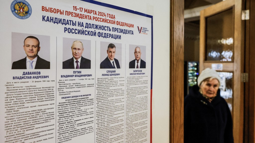 此次俄罗斯总统选举有4名候选人。 路透社