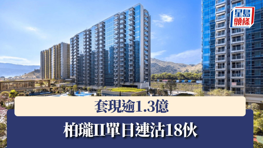 柏瓏II單日連沽18伙，套現逾1.3億。