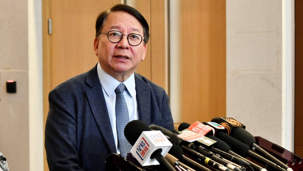 政務司司長陳國基今午（5日）見記者時回應指，香港是一個法治社會。盧江球攝