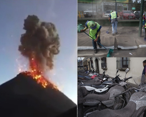 富埃戈火山大爆发，令附近地区遭厚厚的火山灰覆盖，受影响的人数达170万人。（AP／网图）