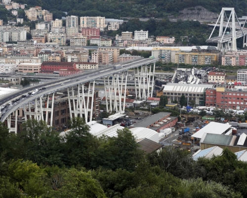 意大利熱那亞大橋倒塌近2年　重建後將於近日投入使用。AP圖片