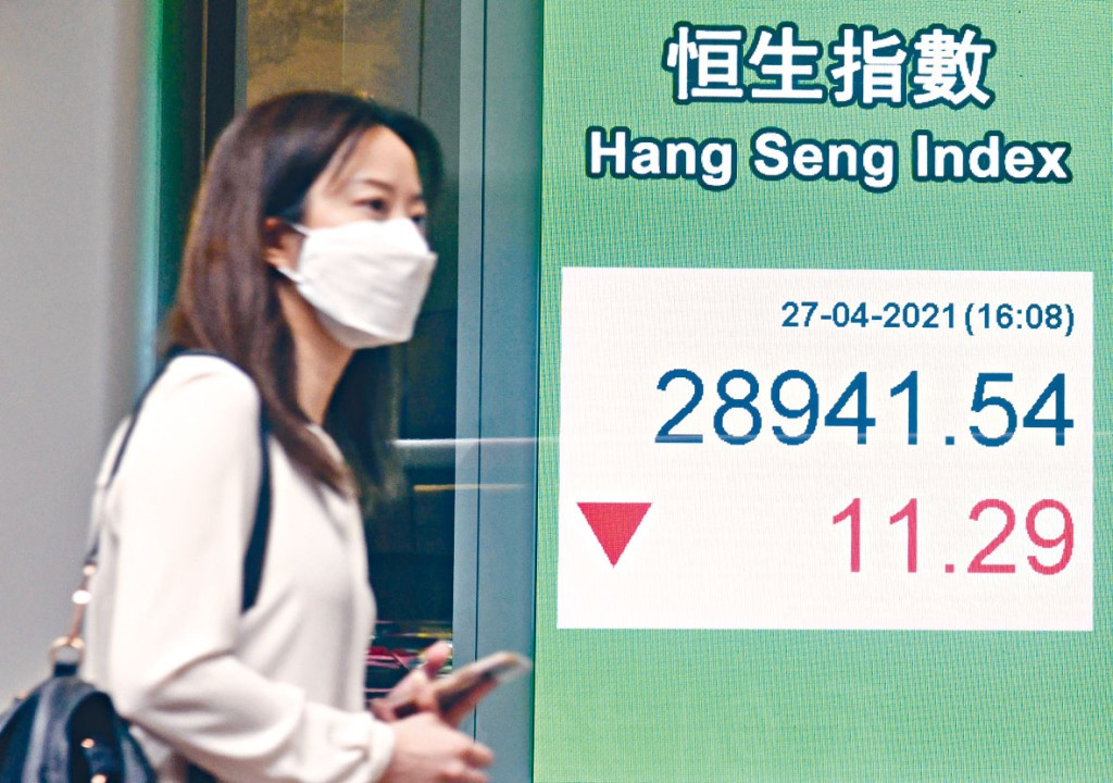 恒指昨日走勢反覆，收報28941點，微跌11點。