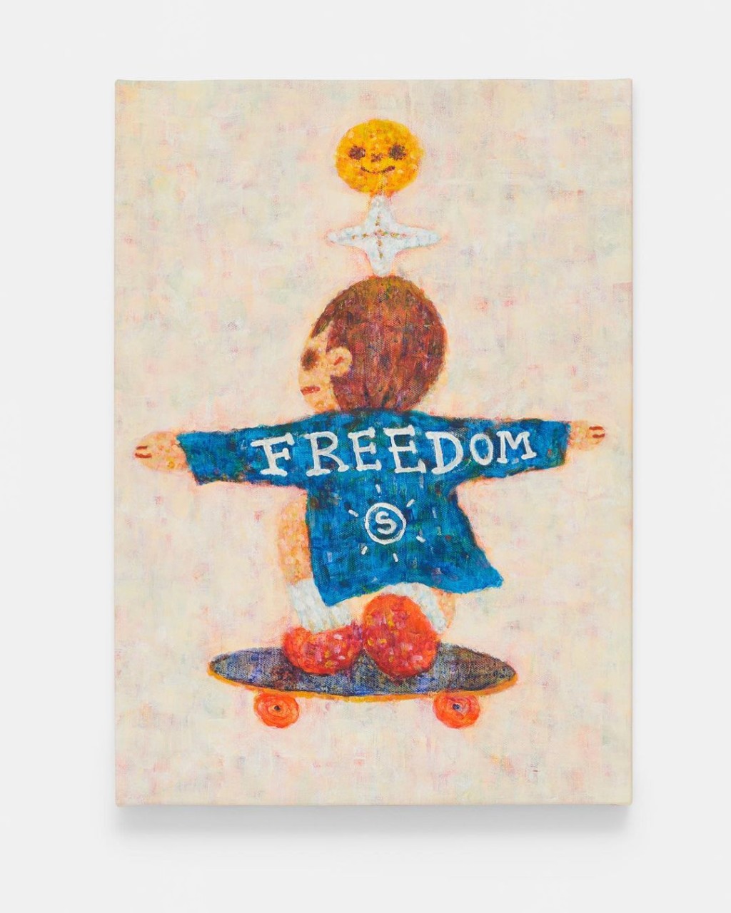 《刚踩滑板的时候，我感到了自由 Freedom On Skateboard》章柱基 2022（图片来源：Instagram@kilacheung_art）