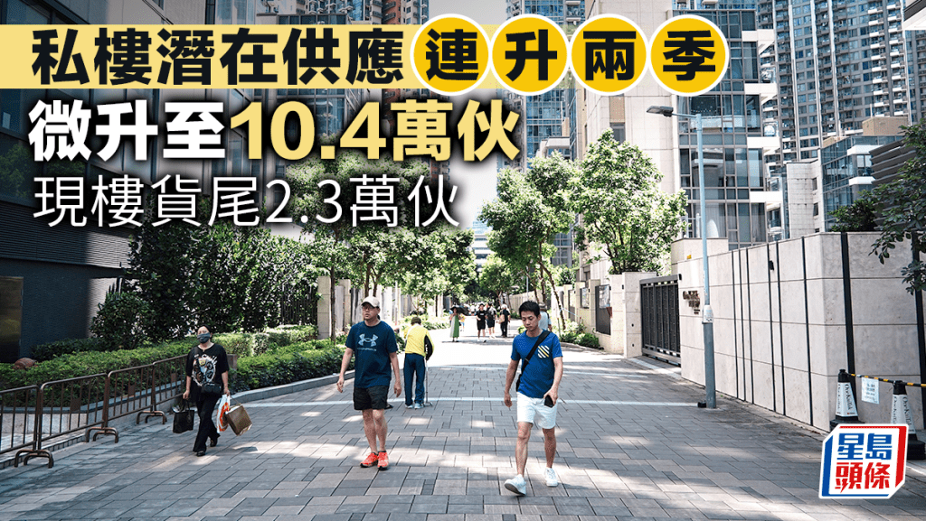 私樓潛在供應微升至10.4萬伙 連升兩季 現樓貨尾2.3萬伙