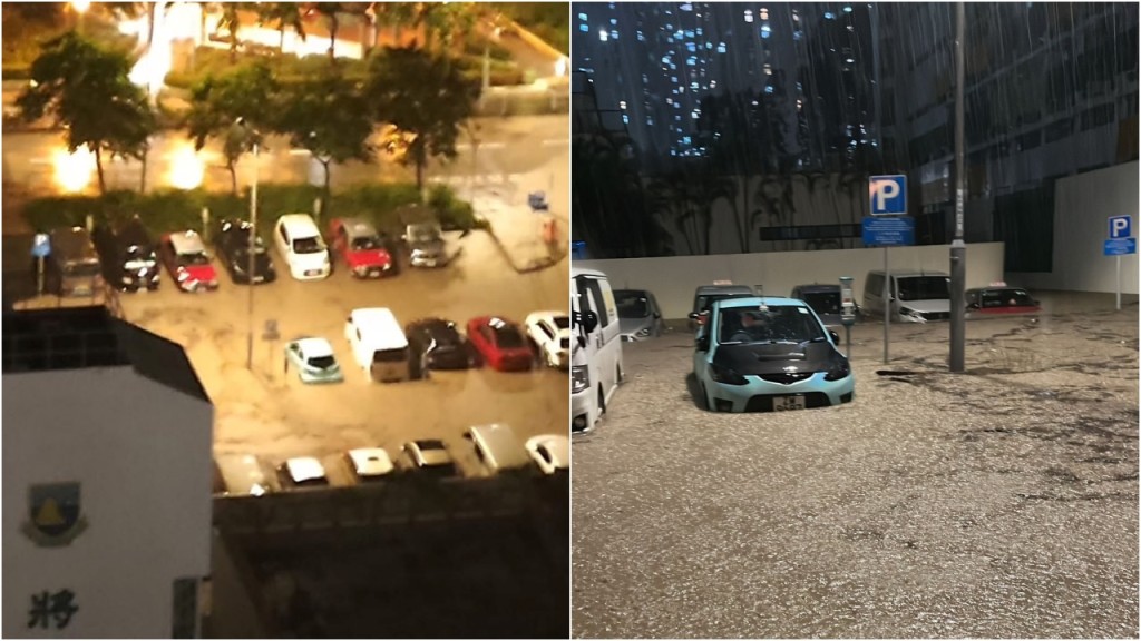黑雨｜全港多區水浸 將軍澳寶康路淪澤國全封