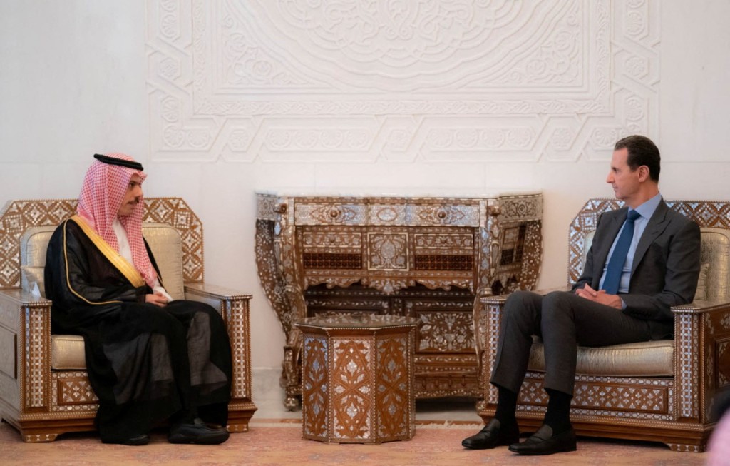 敘利亞總統與沙特外交大臣會談。 路透