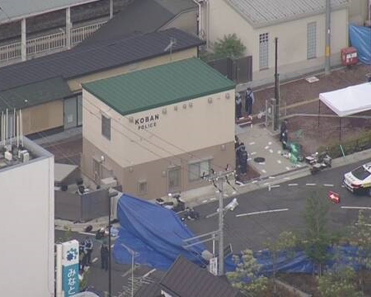 事件發生在吹田市警局前。圖:NHK