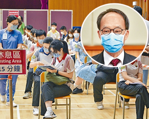 劉宇隆希望中學生盡快在聖誕節前後，將接種率提升至9成。 資料圖片