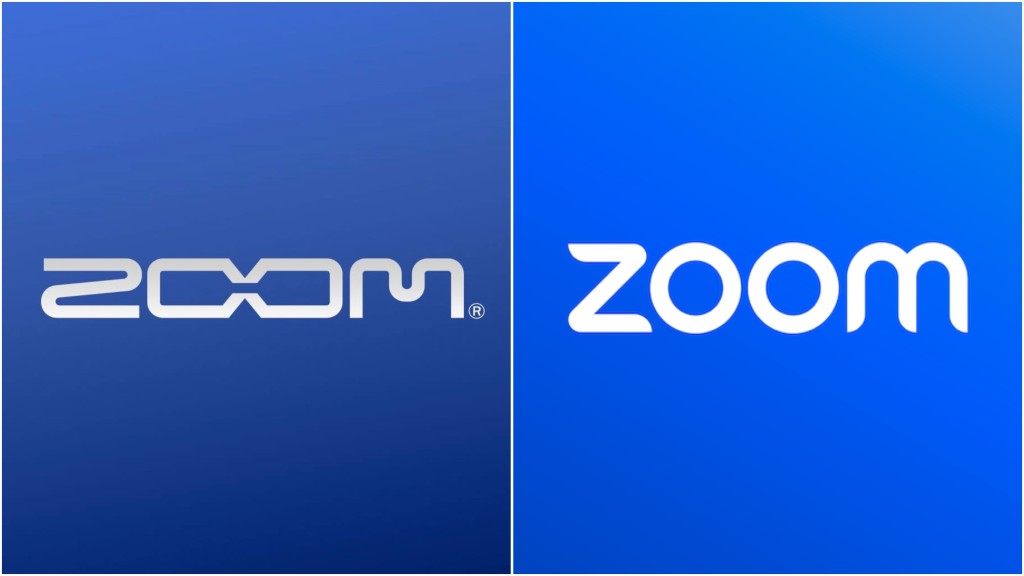 日本音乐设备商Zoom（左）指网上会议平台标志太似构成侵权。 