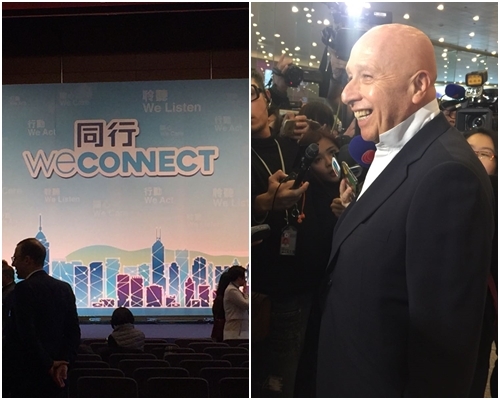 支持者盛智文現身會場。