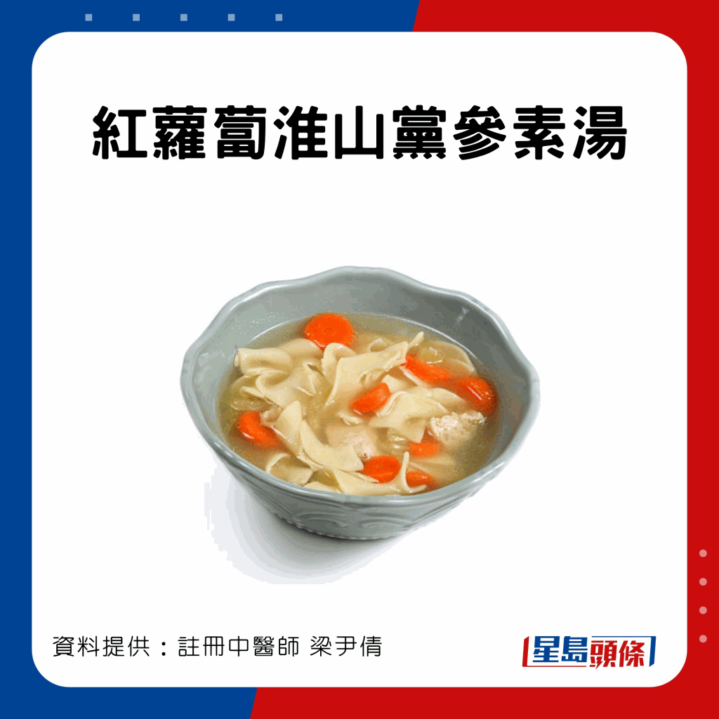紅蘿蔔淮山黨參素湯的功效及做法。