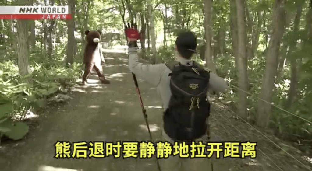 若熊未察覺人類存在,應悄悄離開現場;如熊已注意到你,則應慢慢後退,保持目光接觸但勿轉身逃跑,以免激發熊的追逐本能。 若熊未察覺人類存在,應悄悄離開現場;如熊已注意到你,則應慢慢後退,保持目光接觸但勿轉身逃跑,以免激發熊的追逐本能。