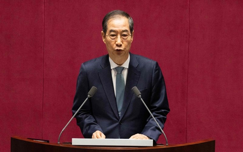 韓悳洙表明,若他當選總統,將推動修憲,縮短總統任期。法新社 韓悳洙表明,若他當選總統,將推動修憲,縮短總統任期。法新社