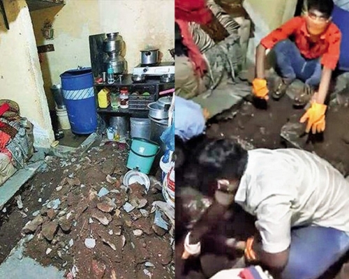 印度狠妻偕情夫杀夫肢解，将尸体埋家中厨房的地板下，遭6岁大女揭真相。网图
