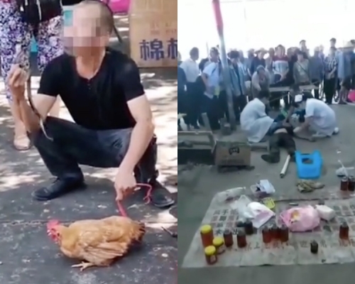 男子在表演期間,意外被眼鏡王蛇咬傷。網圖