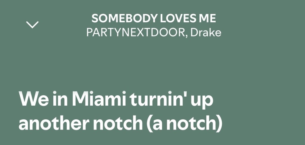 字母哥po歌意有所指?「We in Miami turnin' up another notch(我們在邁阿密,再上一個層次)。音樂APP截圖 字母哥po歌意有所指?「We in Miami turnin' up another notch(我們在邁阿密,再上一個層次)。音樂APP截圖