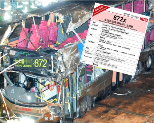 872號巴士上周六發生19死車禍。資料圖片