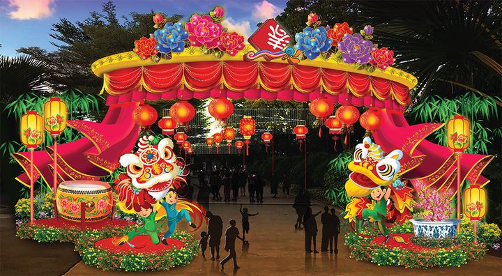 再度在濱海灣花園舉行的春到河畔2022慶典，會辦至2月6日大年初六。