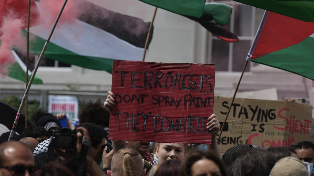 「巴勒斯坦行動」（Palestine Action）在倫敦示威。 美聯社