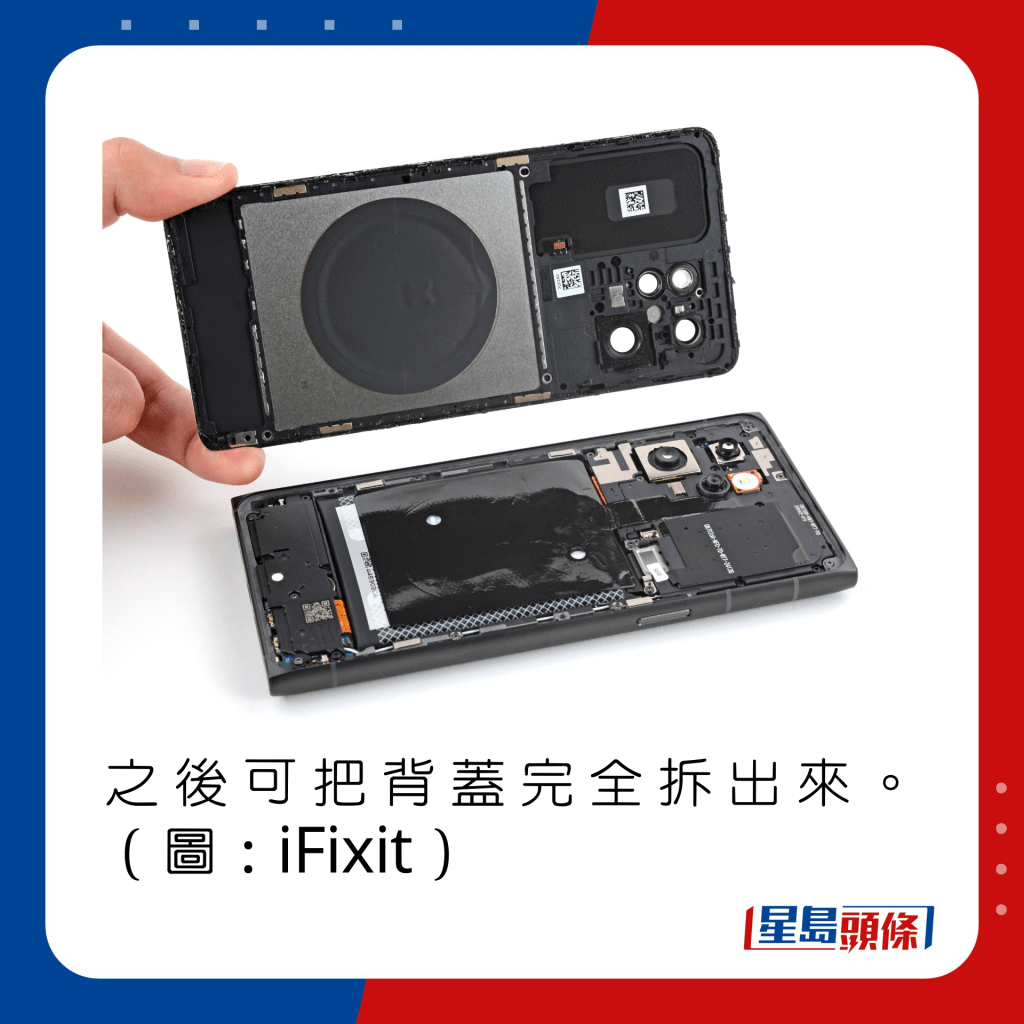 之后可把背盖完全拆出来。（图：iFixit）