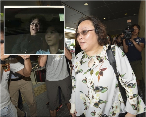 辯方曾求情指陳章萍因工傷不能工作,望以7000元保釋。小圖為陳今日上庭。黎嘉怡攝