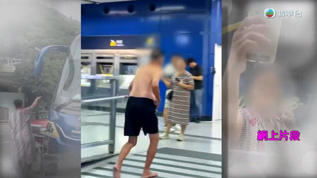 中年男人赤身赤腳逃跑。