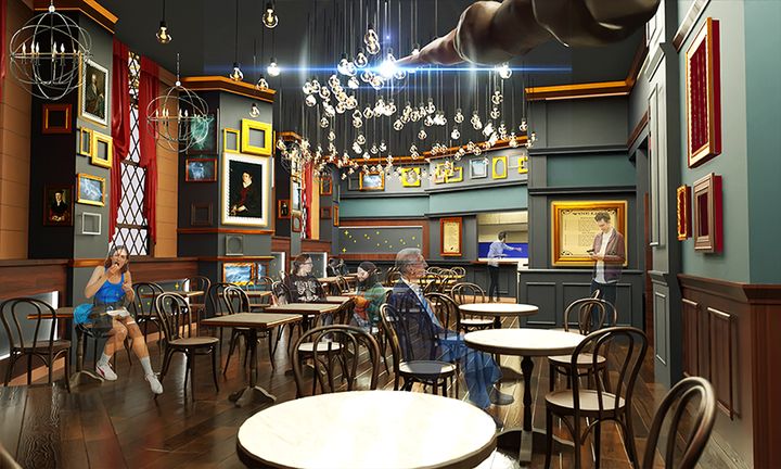 Harry Potter Cafe的設計瀰漫魔法學校氛圍。