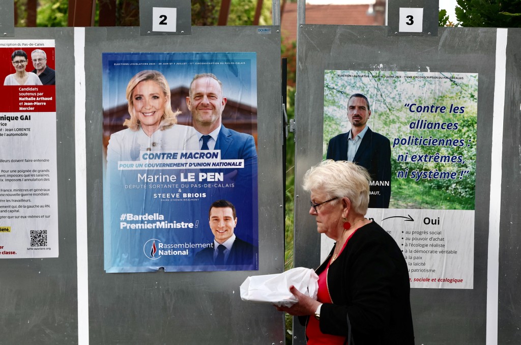 法國大選周日舉行， 極右民調大幅領先，或寫下歷史新頁。路透社