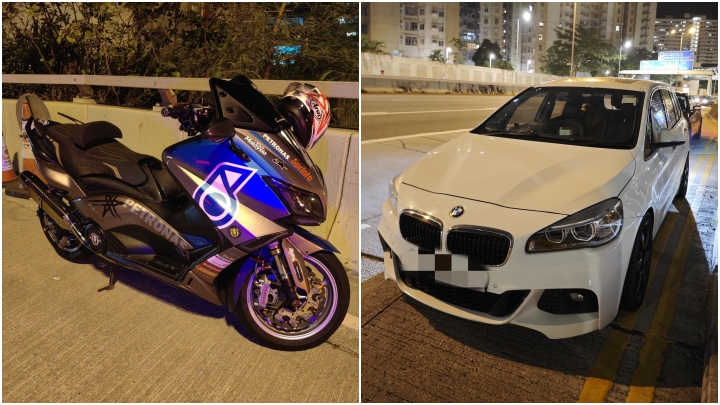 澳門格蘭披治大賽車期間打擊交通違規,警東九拘捕6男。警方提供圖片