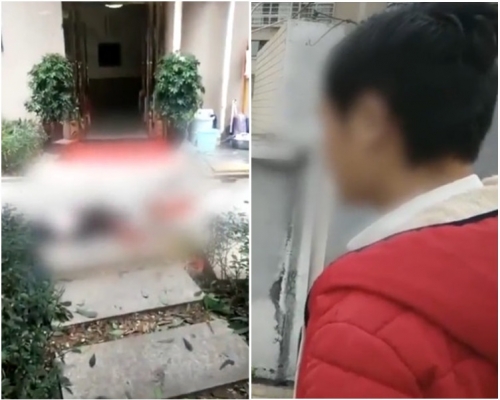 男子發現有人墮樓慘死，拍下影片。網圖