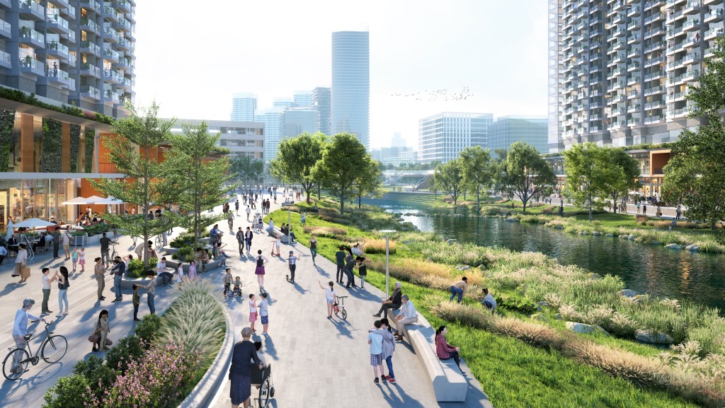 新田東主排水道將會活化為河畔公園供市民享用。
