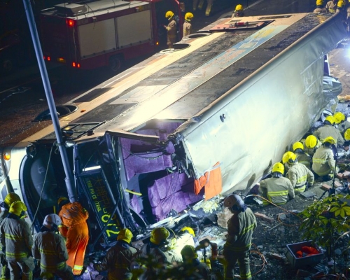 大埔公路2月發生九巴翻車意外,造成19人死亡。資料圖片
