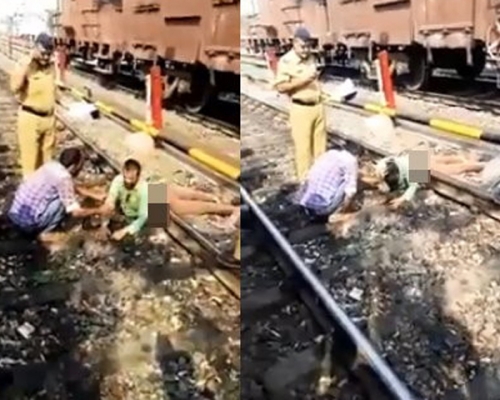 男子被火车辗过后上下半身分离，竟能奇迹存活。 网图