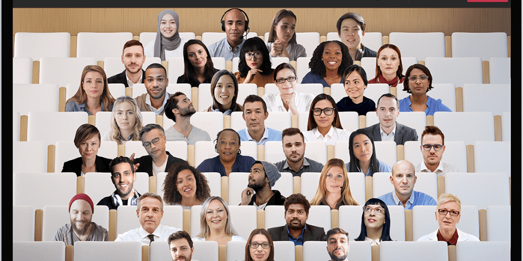 Together Mode將所有與會者放到同一背景，以營造彼此在相同環境下開會氣氛，令彼此的視線更加自然。