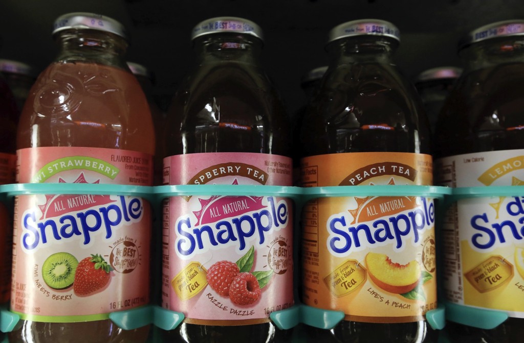 部分Snapple饮料也含有阿斯巴甜（Aspartame）。 美联社