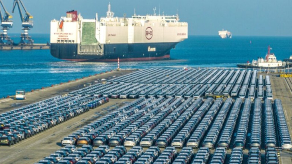比亞廸的巨型滾裝船投入使用，大大提高其電動車打入歐洲市場的實力。