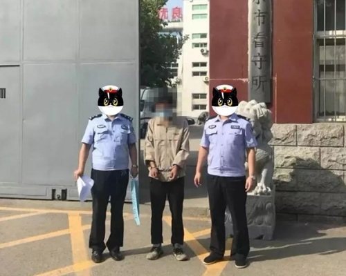 河北一名男子在餐廳欲吃霸王餐,警員到場發現他原來是一名逃犯。 網圖