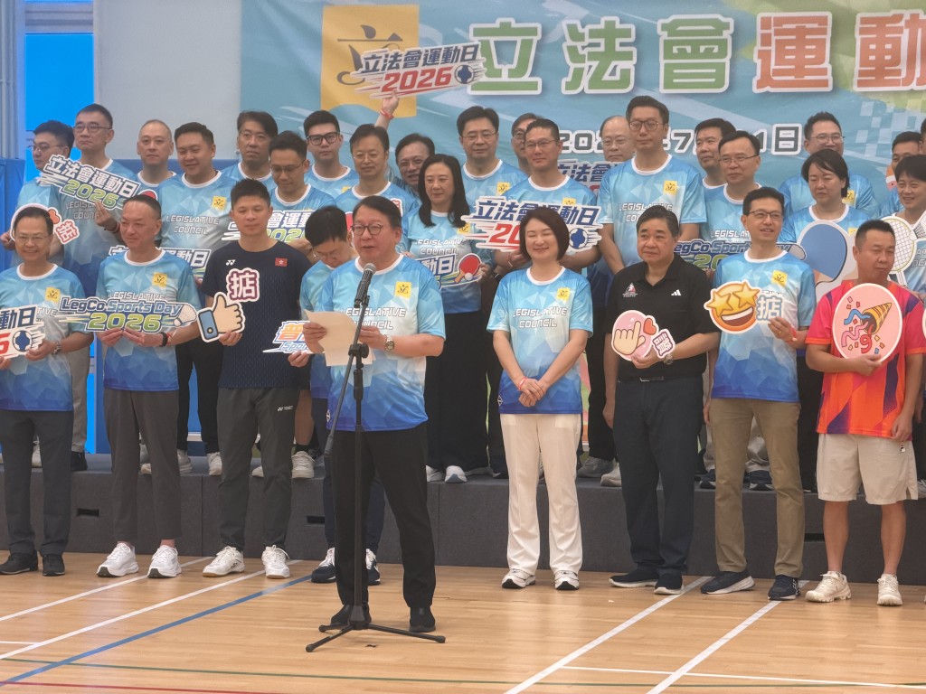 政務司司長陳國基致辭時表示，平日多在會議廳與議員見面，今日能攜手推廣全民運動是難得的機會。