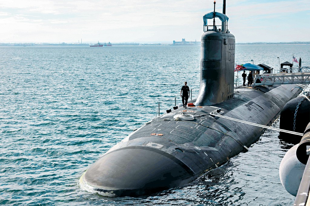 美国「维珍尼亚级」快速攻击潜艇「明尼苏达号」2月停泊澳洲西澳省。
