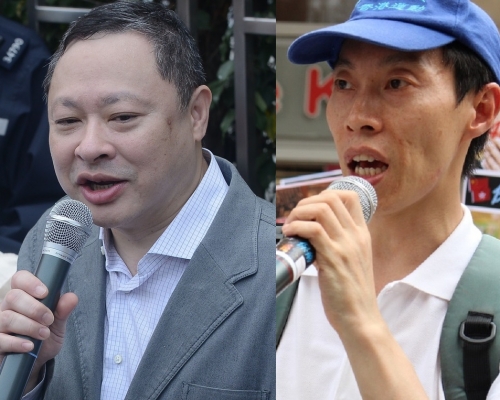 傅振中(右)批評戴耀廷(左)在台灣的言論是煽動犯法。資料圖片