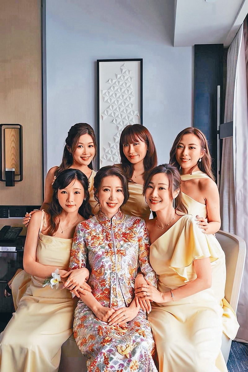 陳沛汶前日與神秘男友舉行婚禮，星級姊妹團成焦點。