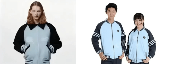 LV之前有款棒球外套也與南寧冬季校服很相似。界面新聞 LV之前有款棒球外套也與南寧冬季校服很相似。界面新聞