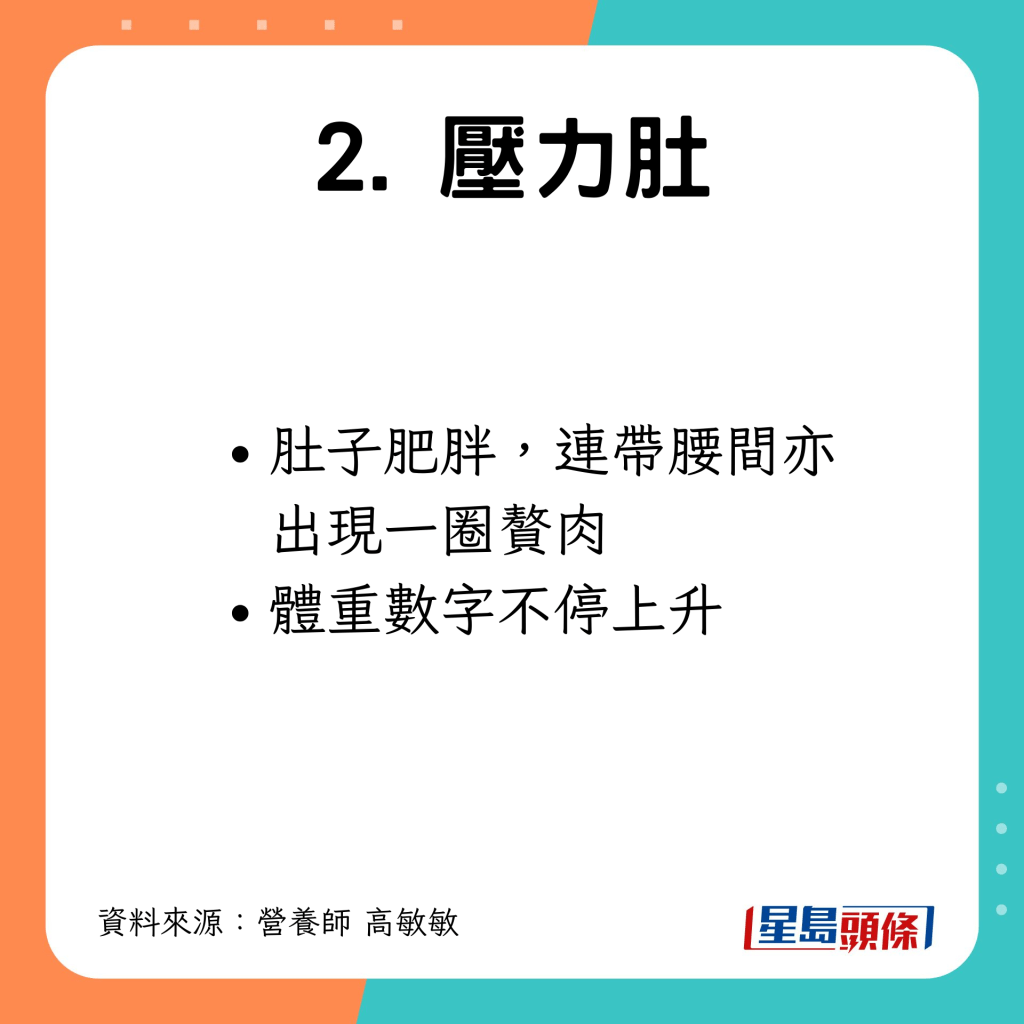 腰間有贅肉，體重不斷上升