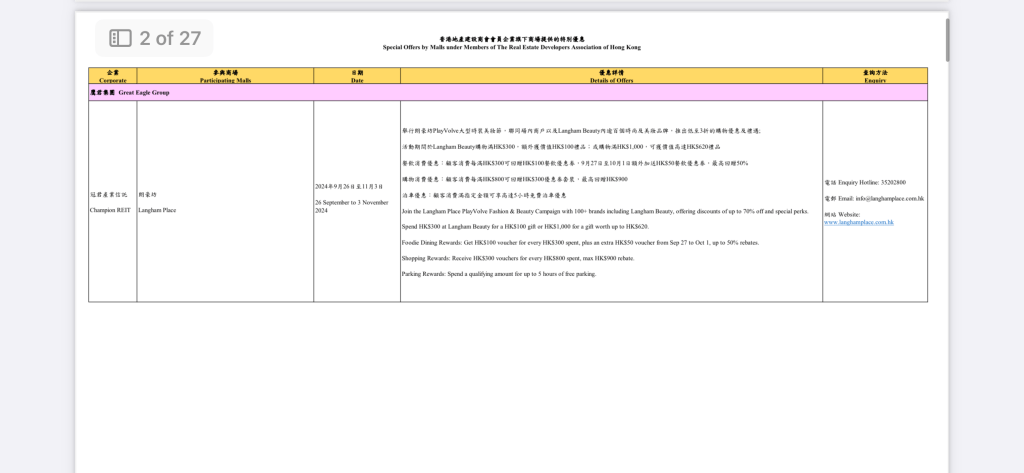 近百个商场，即日起于不同时间段，推出各式各样活动和优惠。